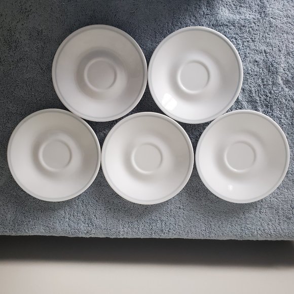 Corelle Other - (5) Corelle Saucers with Light Blue Trim